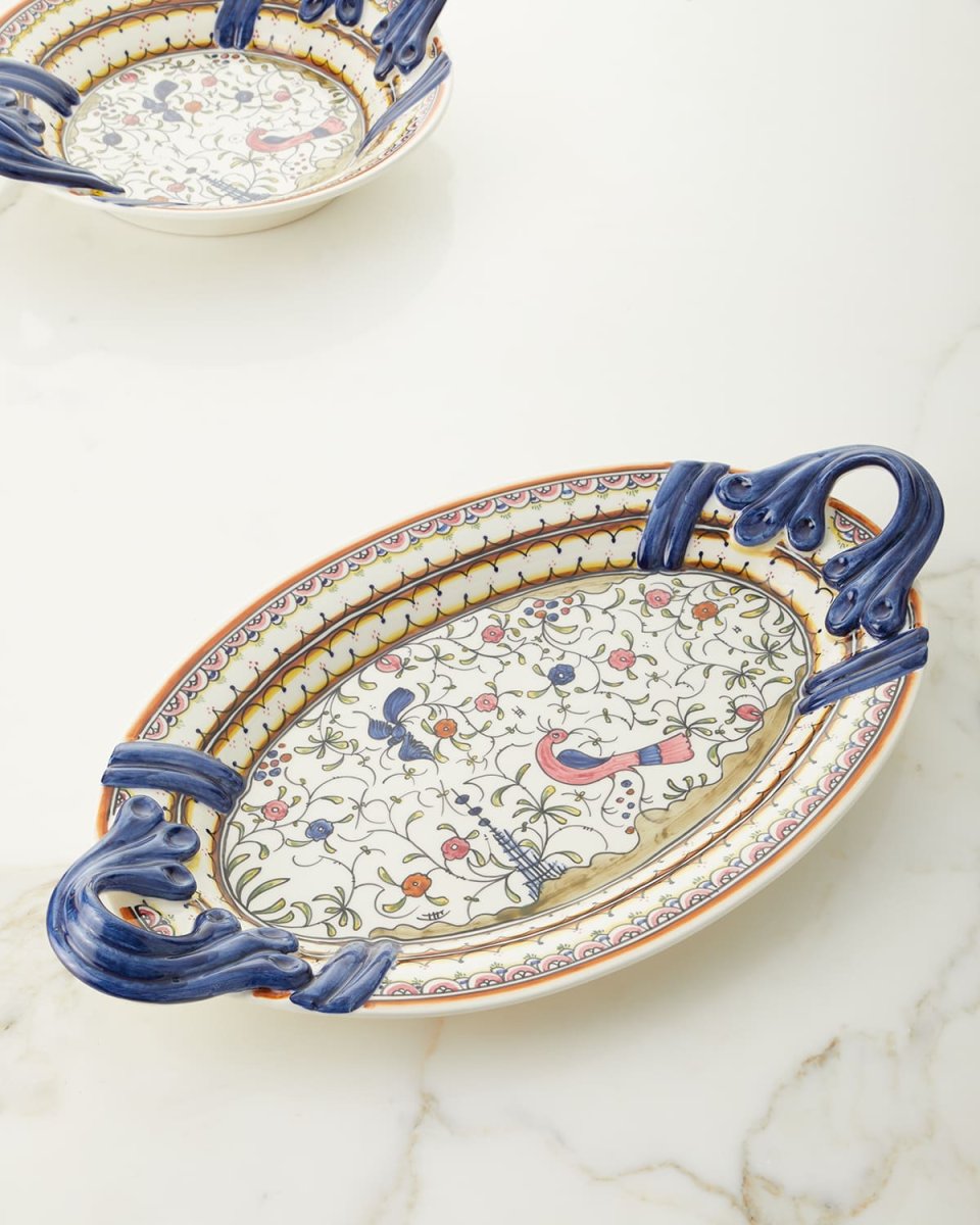 Pavoes Handled Oval Platter